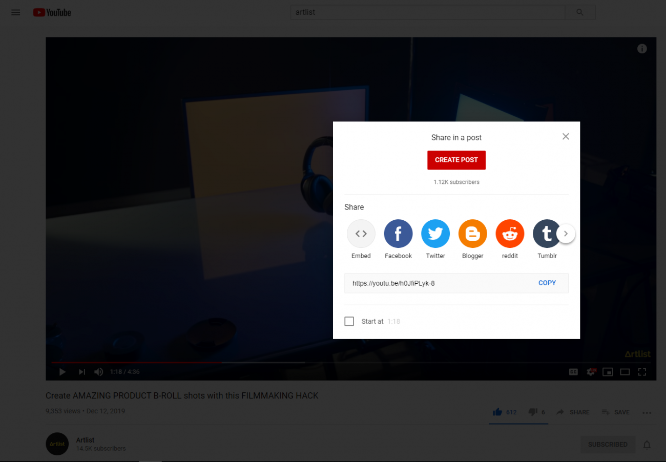 the social media platforms you can share a youtube video on